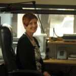 Kym Hughes in the gem lab at Symmetry