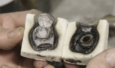 Mould being opened