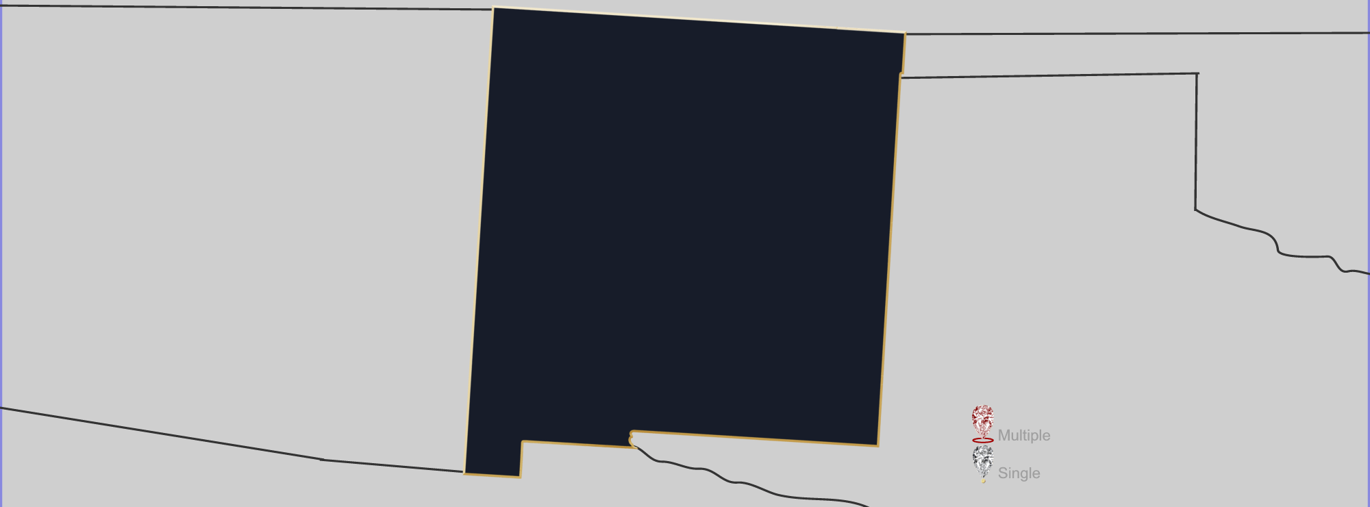 Map showing location of jewelry appraisers in New Mexico