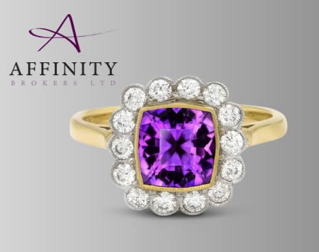 Amethyest and Diamond ring