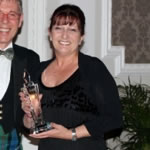 Shirley Mitchell (UK) receiving the AIJV Valuer of the Year Award at the SGA Conference in Peebles, Scotland.
