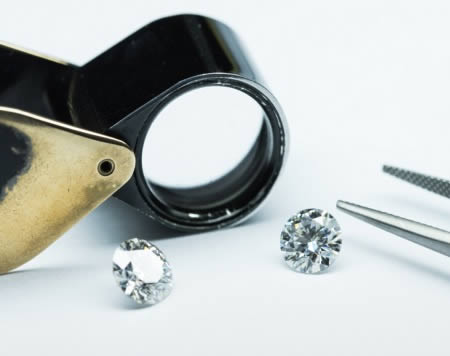 Loupe and diamonds