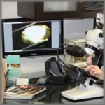You will see the fascinating hidden world of the interior of your gemstones and diamonds, via a monitor connected to the Appraiser's gemological microscope.