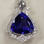 A fine tanzanite and diamond pendant, recently appraised by Yantz Bradbury Associates.